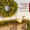 Pre-Lit Cedar Cypress Christmas Wreath w/ Twinkling LEDs, Realistic Large Indoor/Outdoor Holiday Decor, Plug-In​